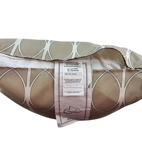 Geo Print Custom Made Outdoor Sunbrella Fabric Neutral Throw Decorative Pillow - Picture 7 of 8